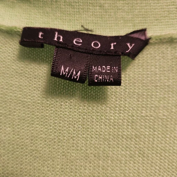 Theory green cashmere button cardigan - Picture 3 of 6